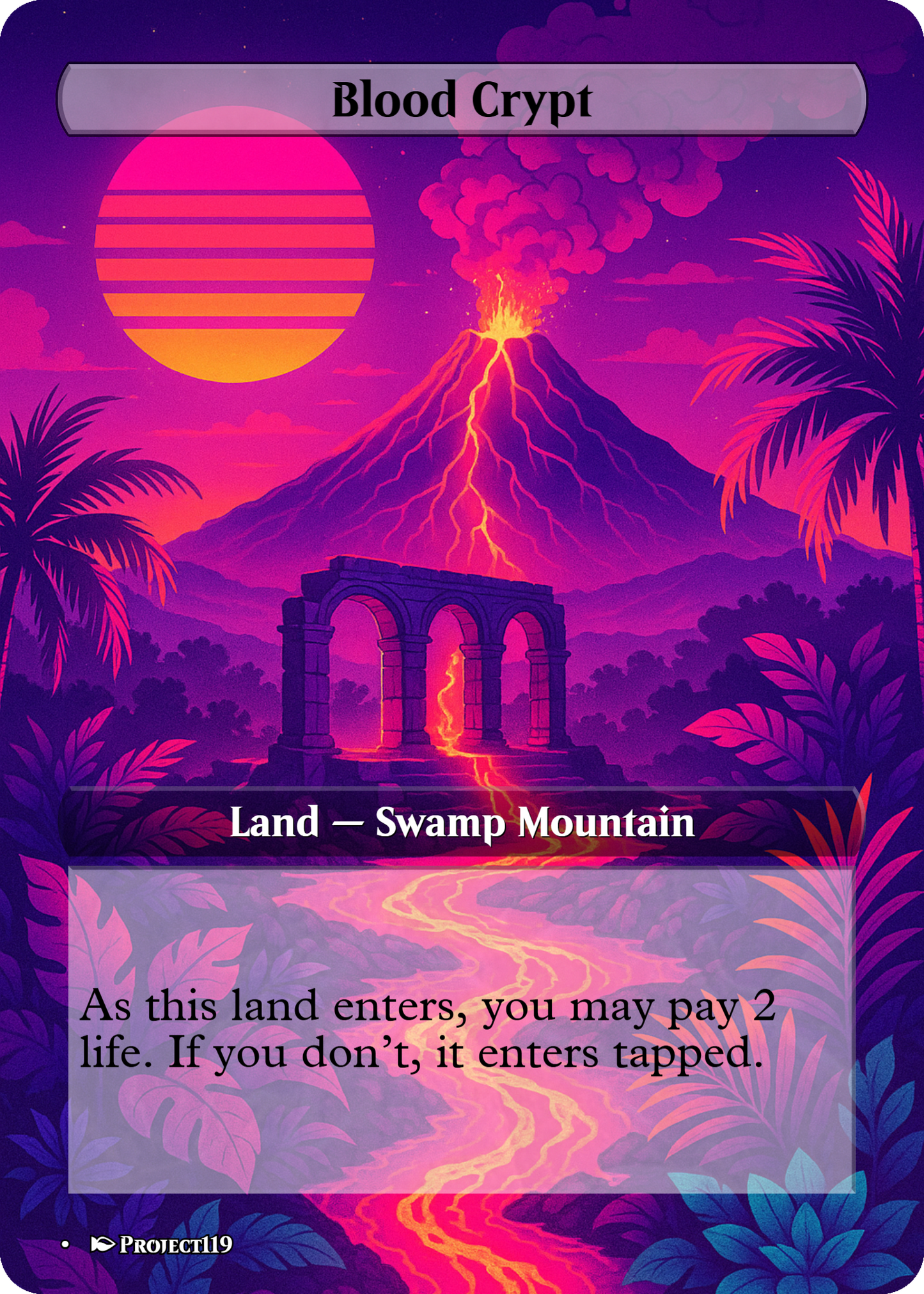 Vaporwave Inspired 10 Shock Land Bundle - Magic the Gathering Proxy Cards
