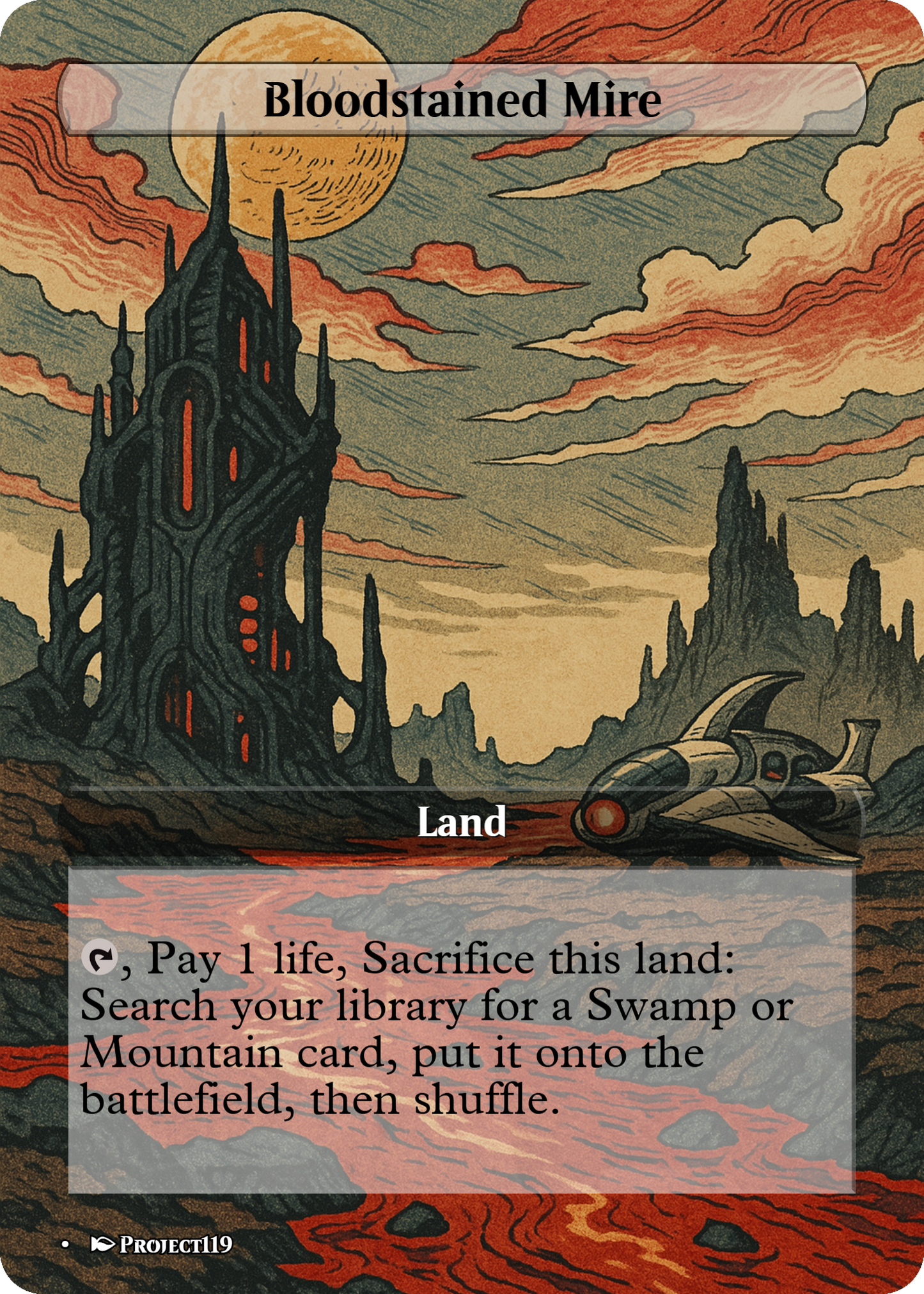 Sci Fi Japanese Wood Block Inspired 62 Card Mega Land Bundle - Magic the Gathering Proxy Cards