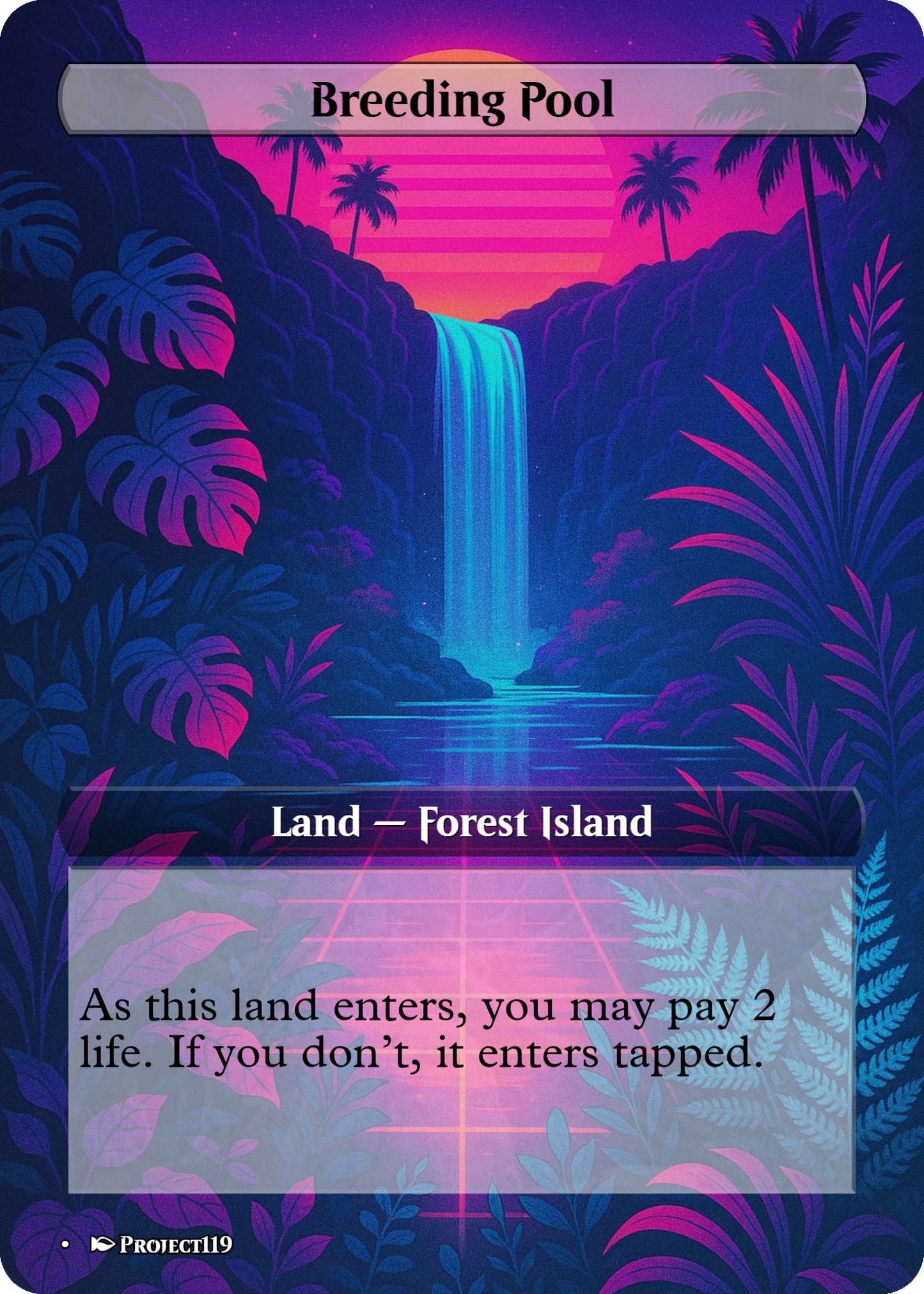 Vaporwave Inspired 10 Shock Land Bundle - Magic the Gathering Proxy Cards