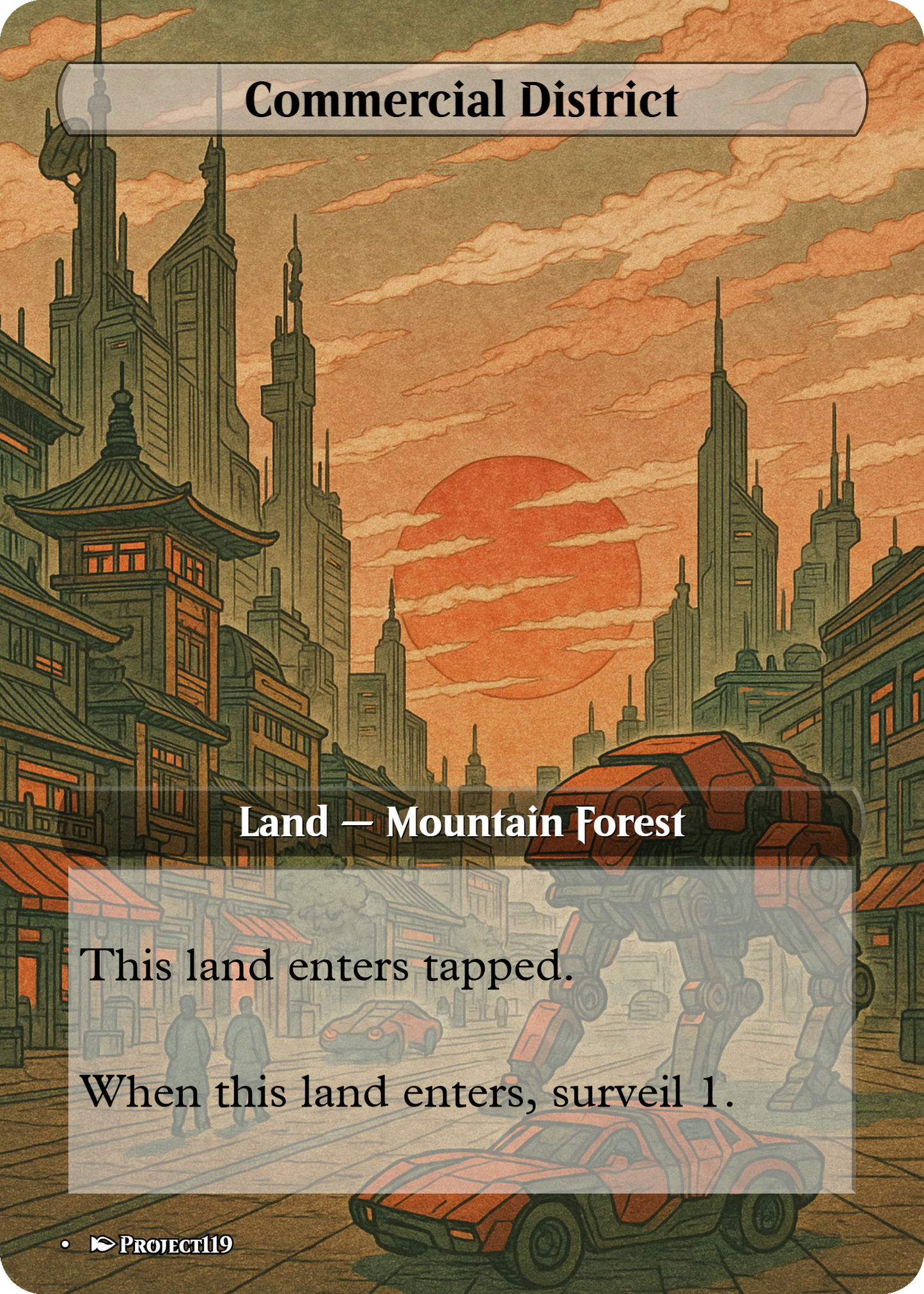Sci Fi Japanese Wood Block Inspired 62 Card Mega Land Bundle - Magic the Gathering Proxy Cards