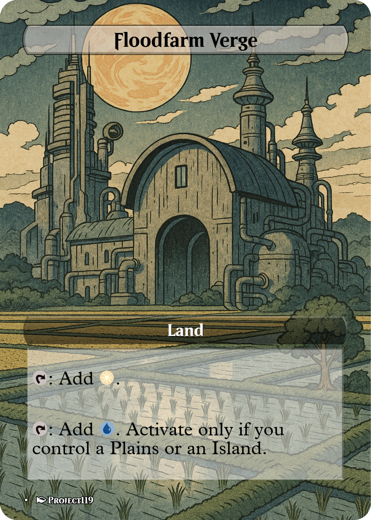 Sci Fi Japanese Wood Block Inspired 62 Card Mega Land Bundle - Magic the Gathering Proxy Cards
