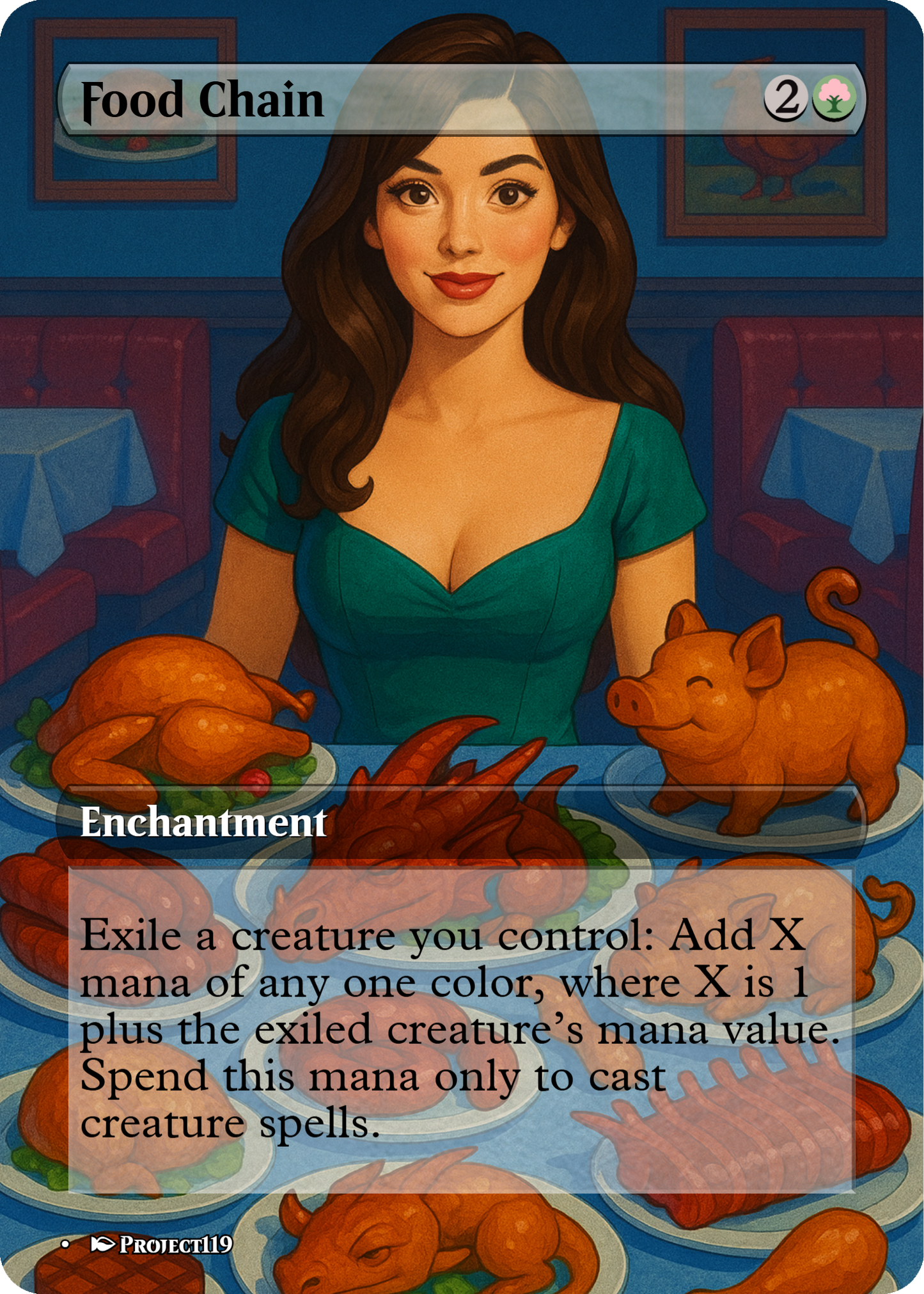 Food Chain - Digital Pin Up Magic the Gathering Proxy Card