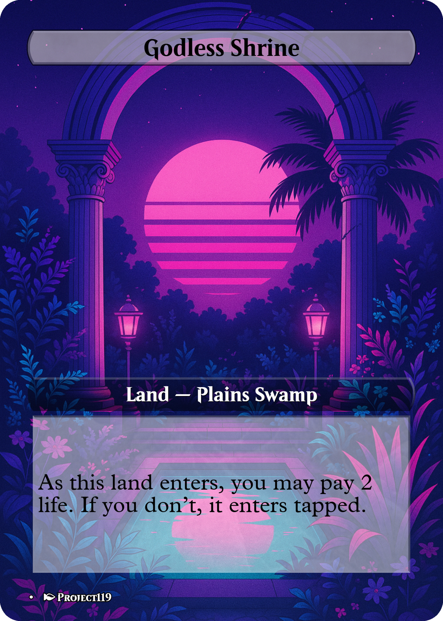 Vaporwave Inspired 10 Shock Land Bundle - Magic the Gathering Proxy Cards