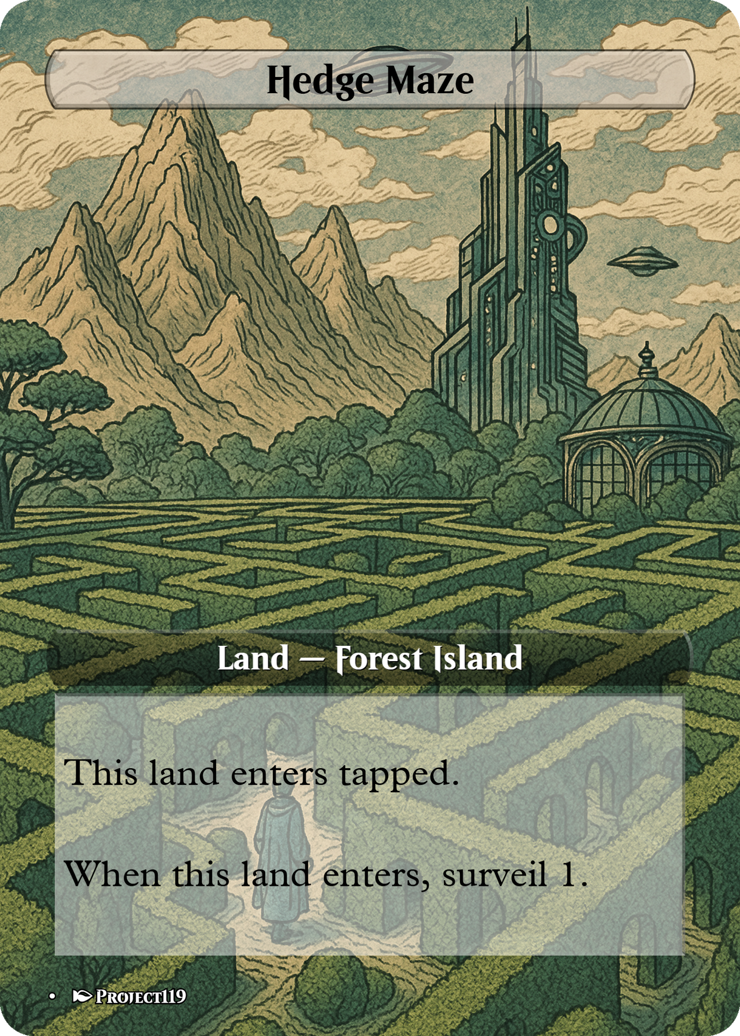 Sci Fi Japanese Wood Block Inspired 62 Card Mega Land Bundle - Magic the Gathering Proxy Cards