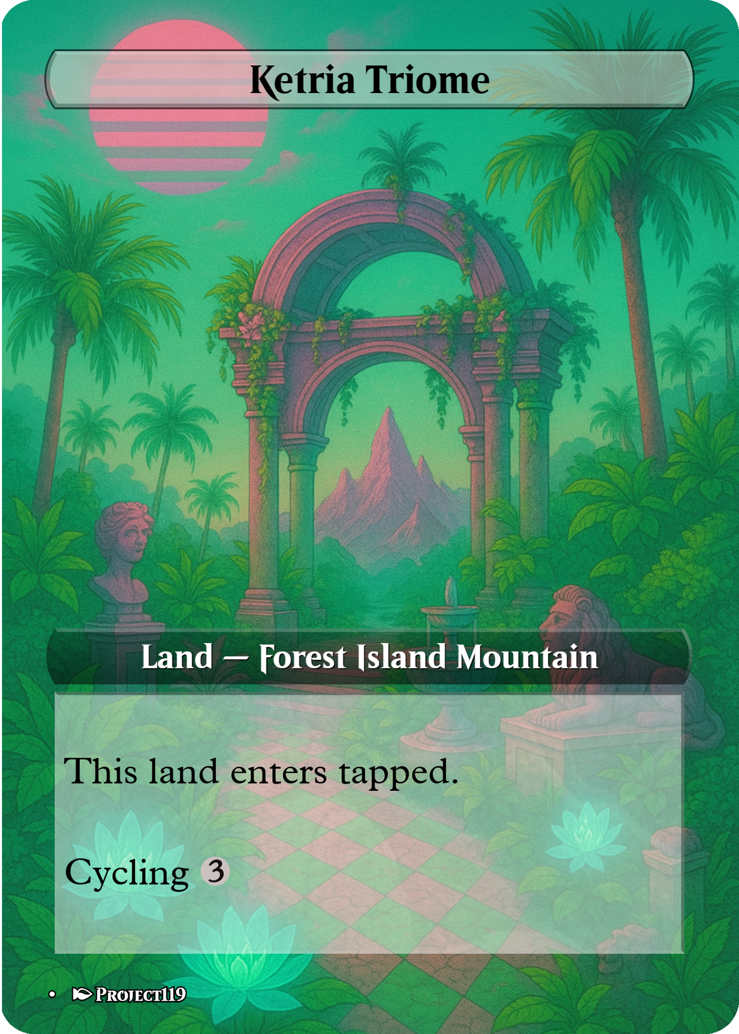 Vaporwave Inspired 10 Triomes Land Bundle - Magic the Gathering Proxy Cards