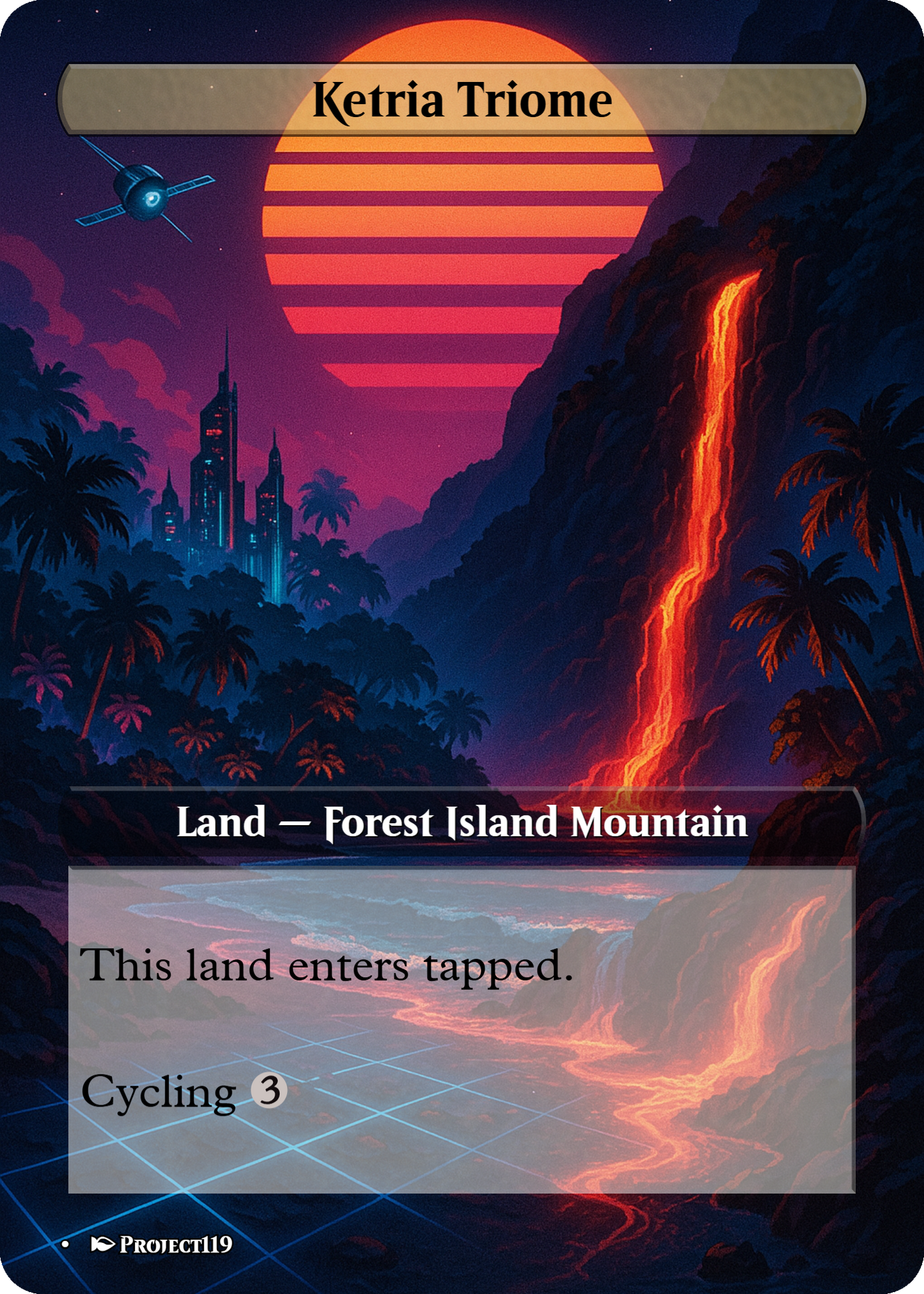 Synthwave Inspired 10 Land Triomes Bundle - Magic the Gathering Proxy Cards