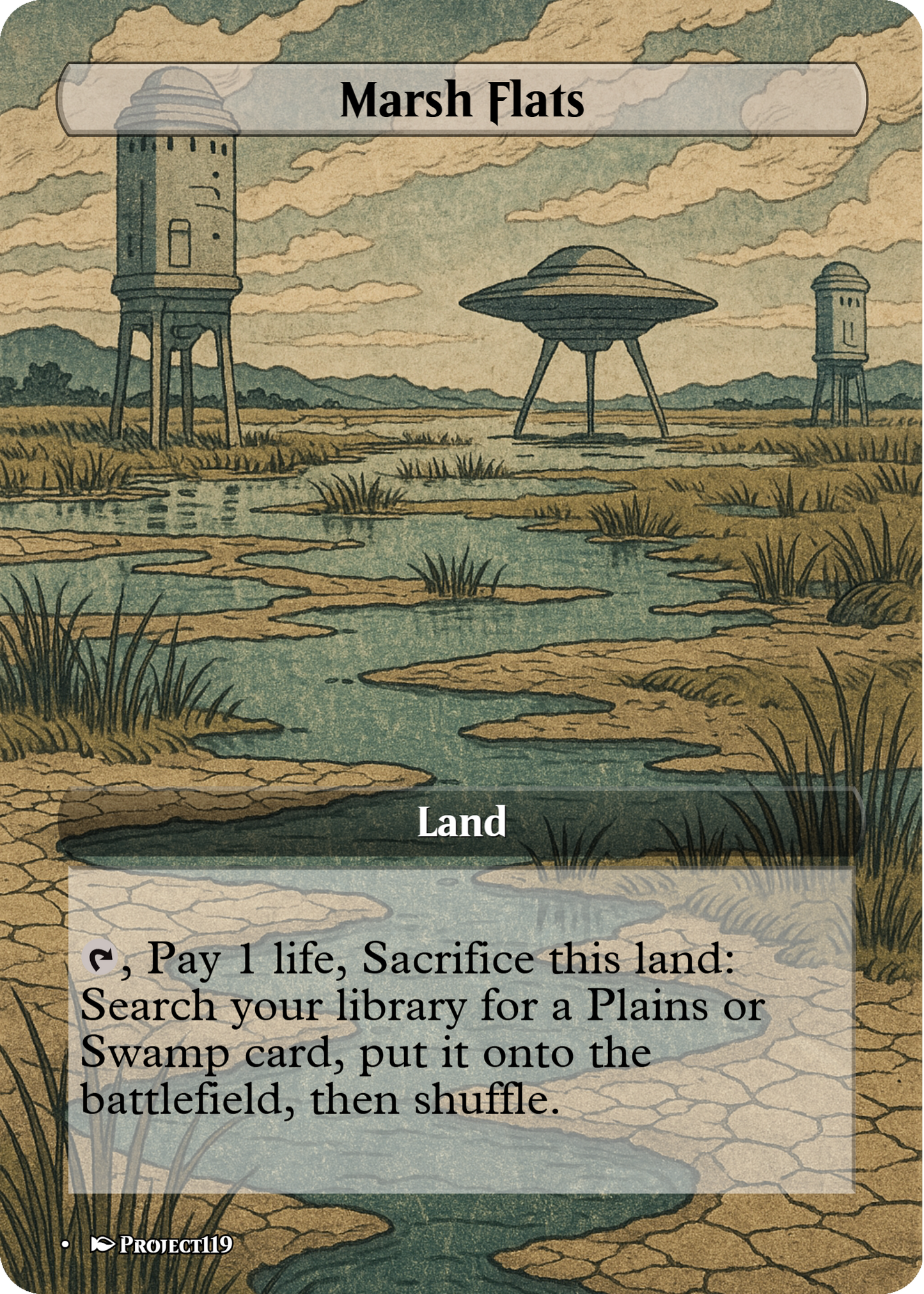 Sci Fi Japanese Wood Block Inspired 62 Card Mega Land Bundle - Magic the Gathering Proxy Cards