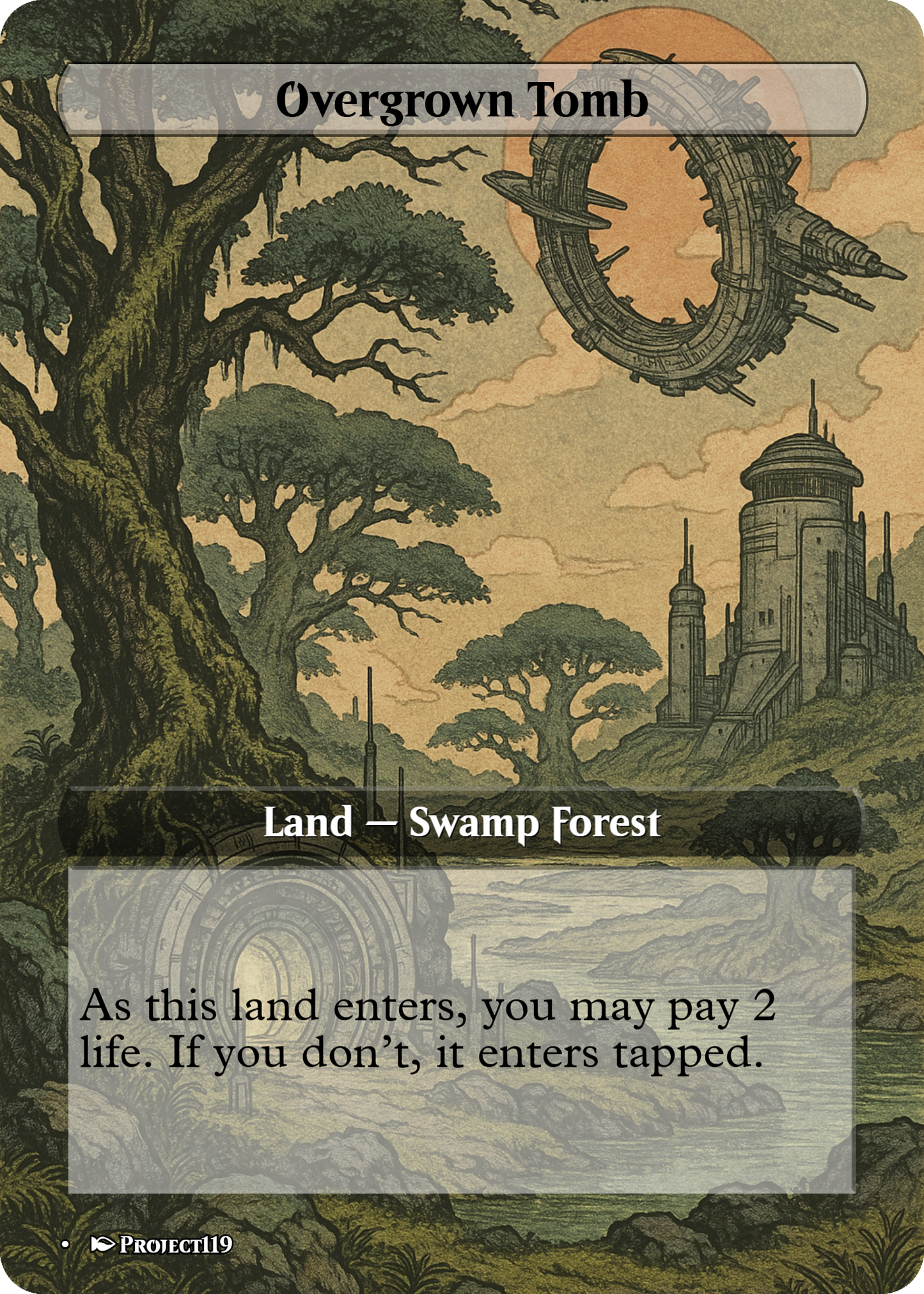 Sci Fi Japanese Wood Block Inspired 62 Card Mega Land Bundle - Magic the Gathering Proxy Cards
