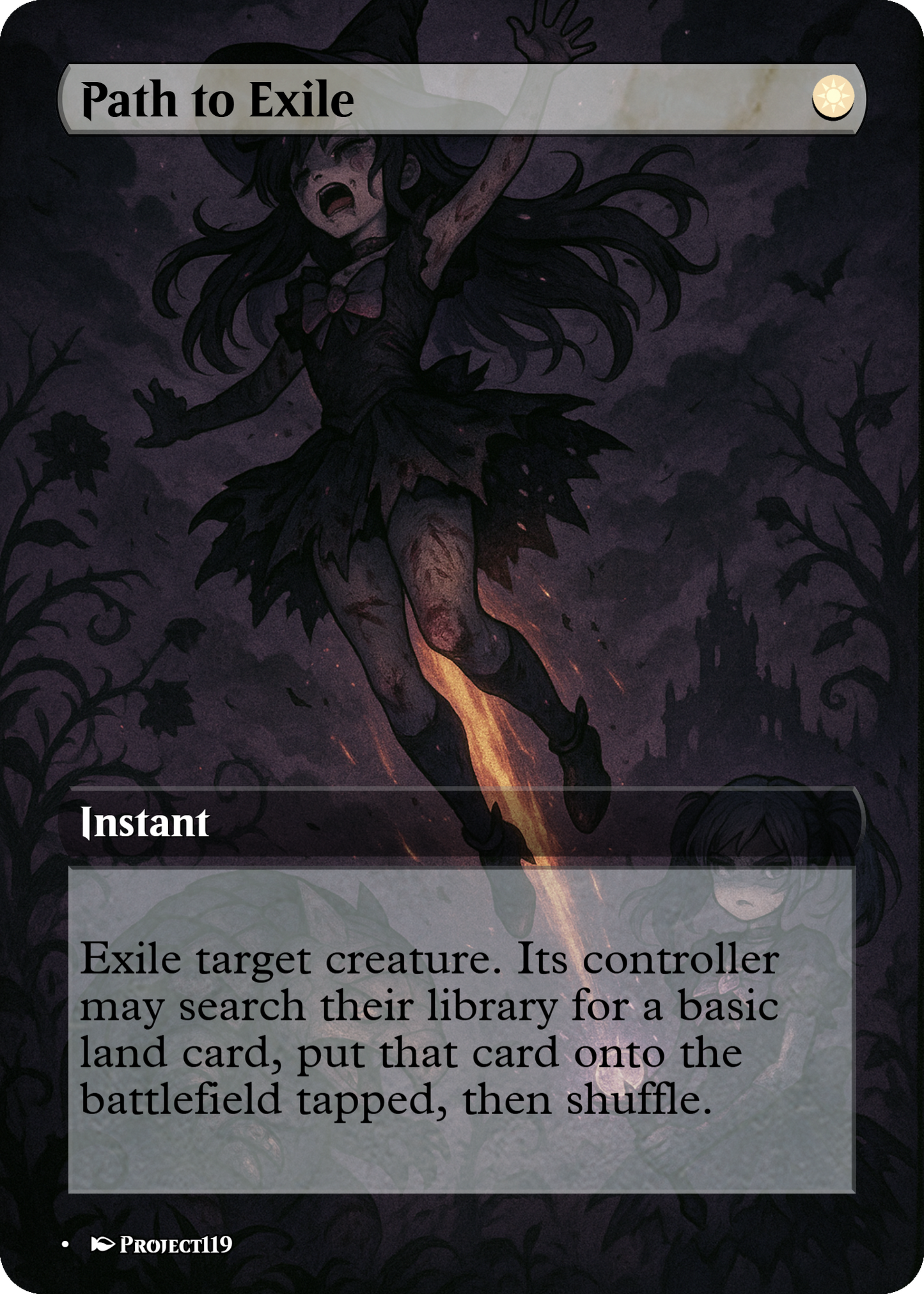 Path to Exile - Dark Magical Girl Inspired Magic the Gathering Proxy Card
