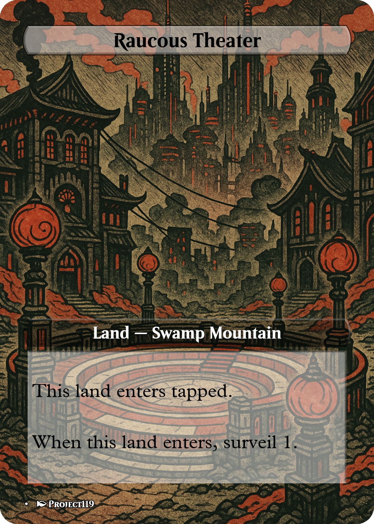 Sci Fi Japanese Wood Block Inspired 62 Card Mega Land Bundle - Magic the Gathering Proxy Cards