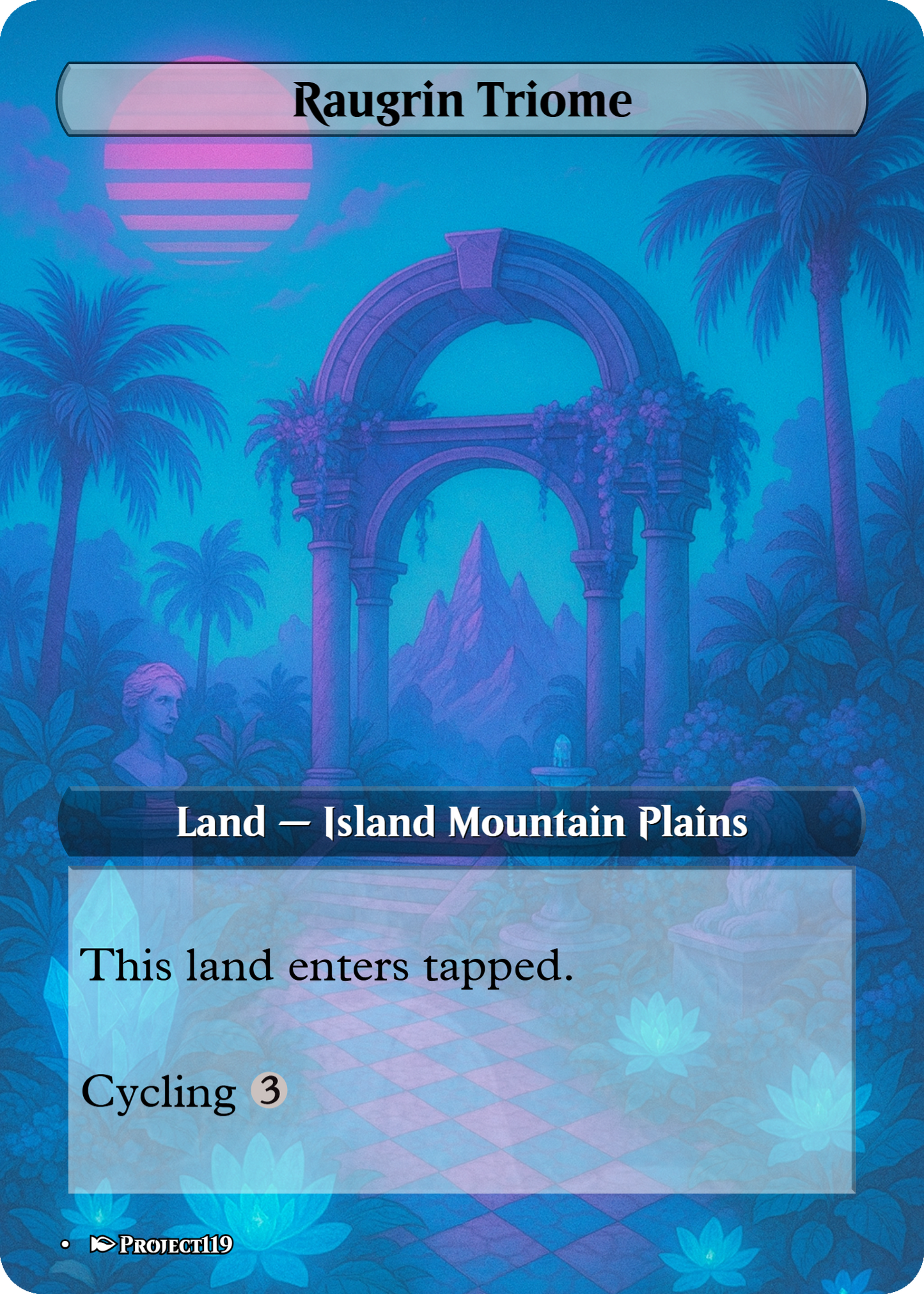 Vaporwave Inspired 10 Triomes Land Bundle - Magic the Gathering Proxy Cards
