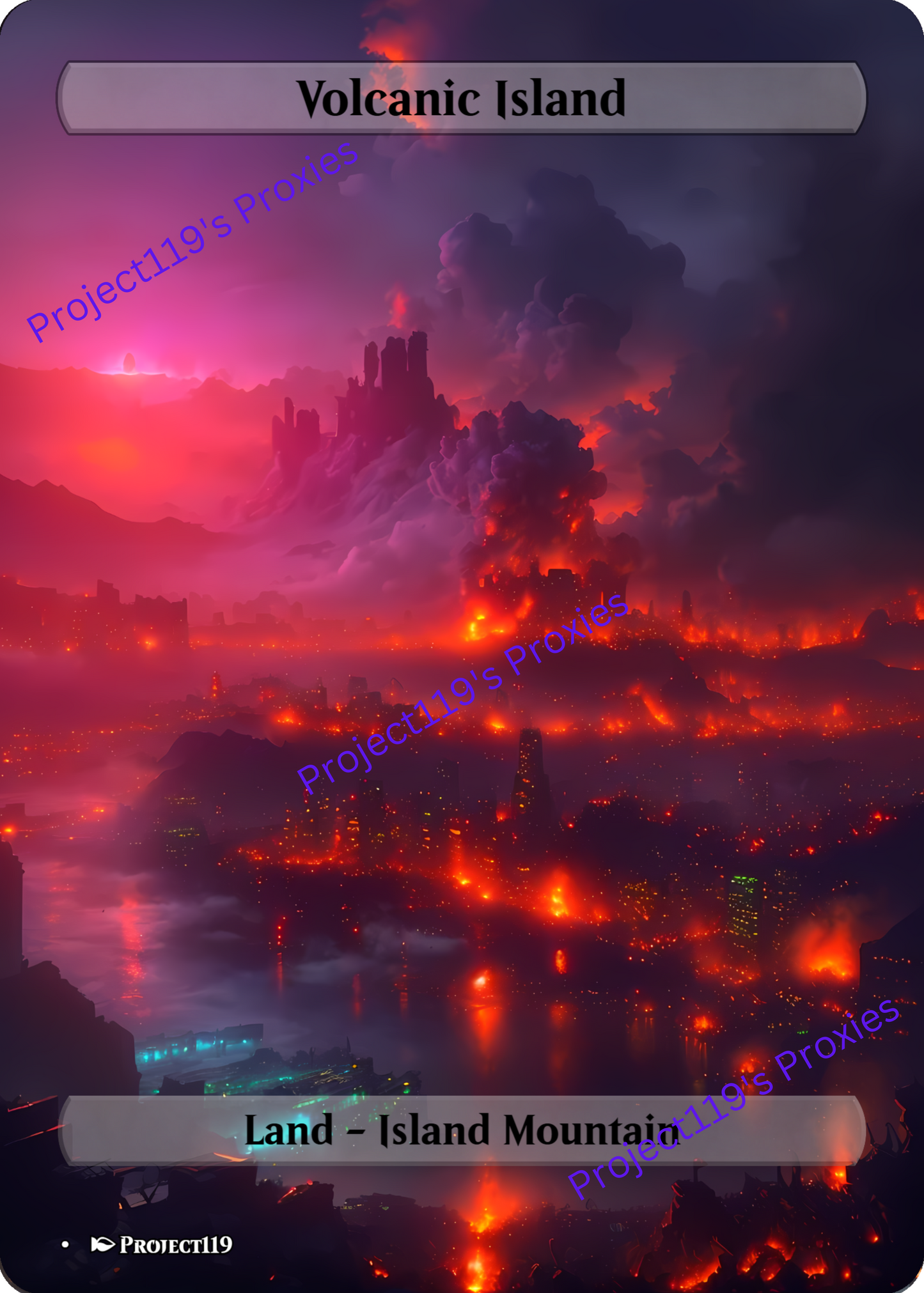 Volcanic Island - Magic the Gathering Proxy Dual Land