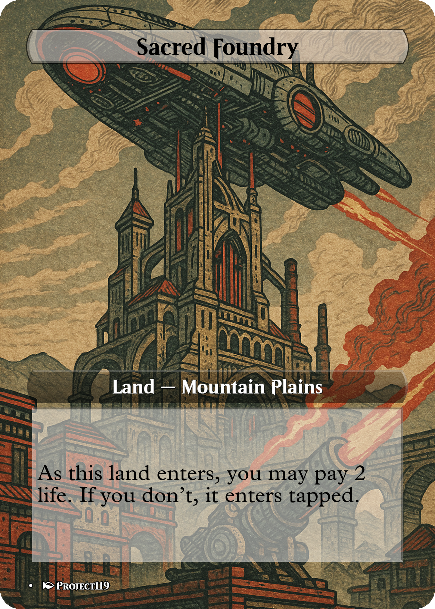 Sci Fi Japanese Wood Block Inspired 62 Card Mega Land Bundle - Magic the Gathering Proxy Cards