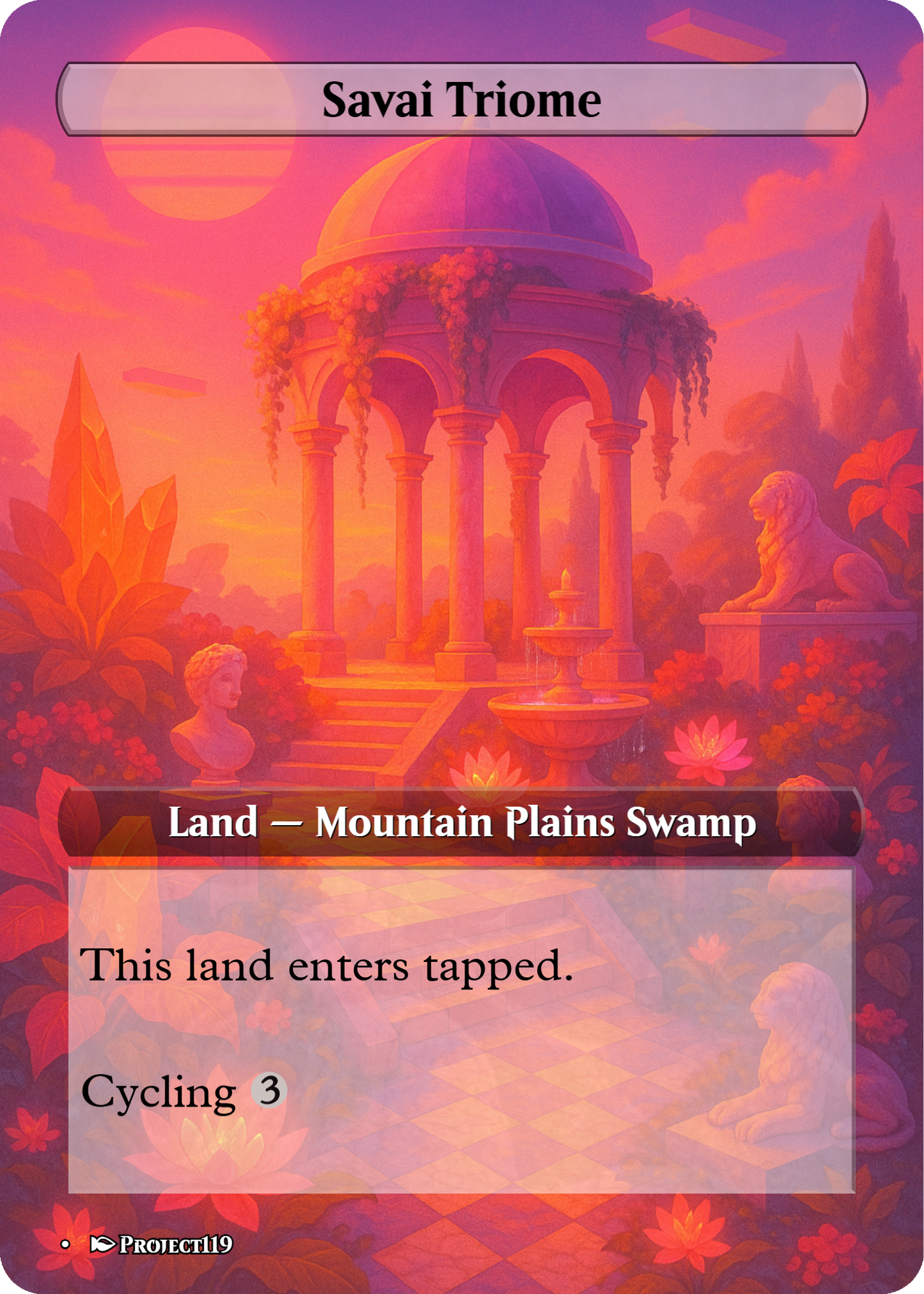 Vaporwave Inspired 10 Triomes Land Bundle - Magic the Gathering Proxy Cards