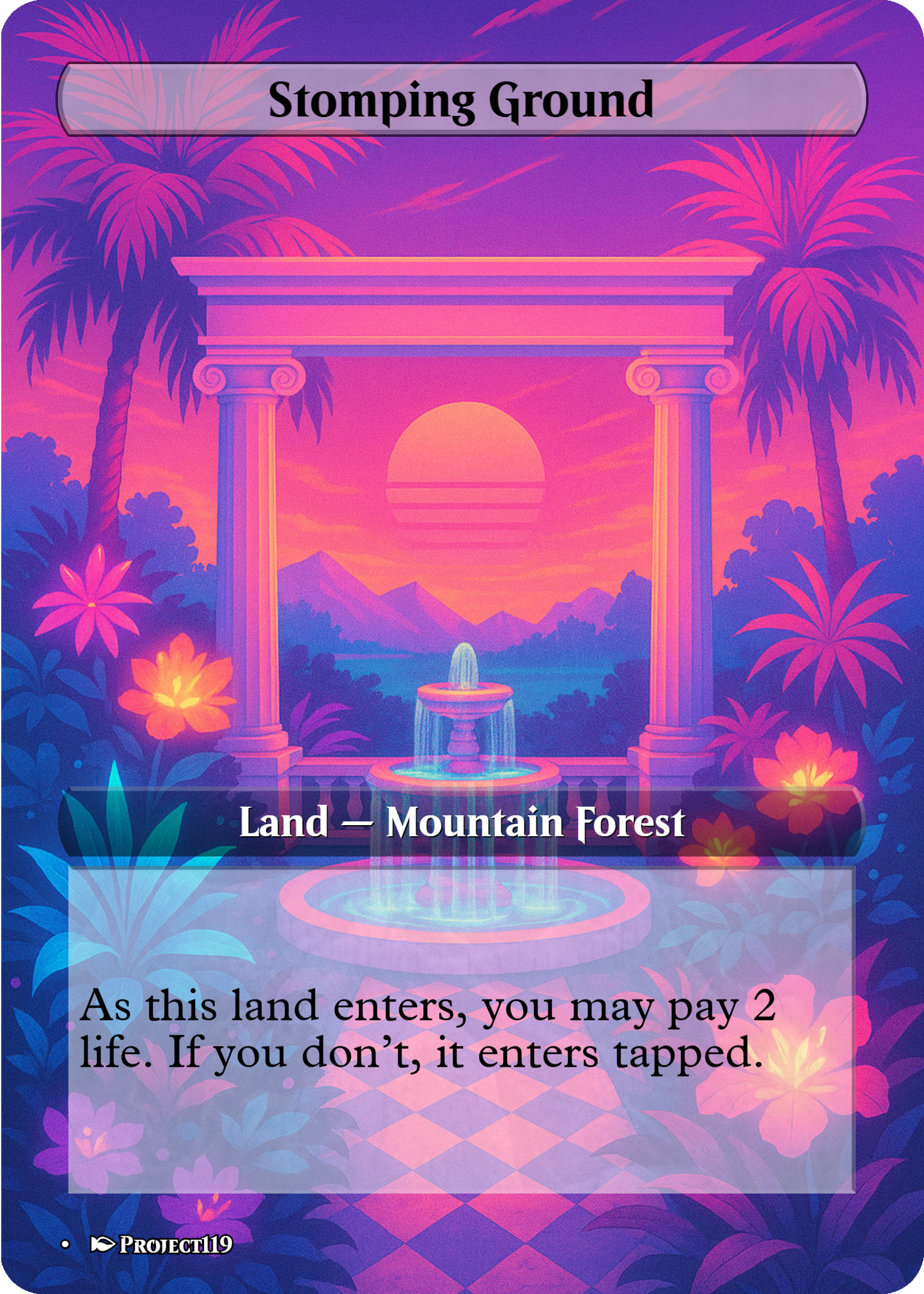Vaporwave Inspired 10 Shock Land Bundle - Magic the Gathering Proxy Cards