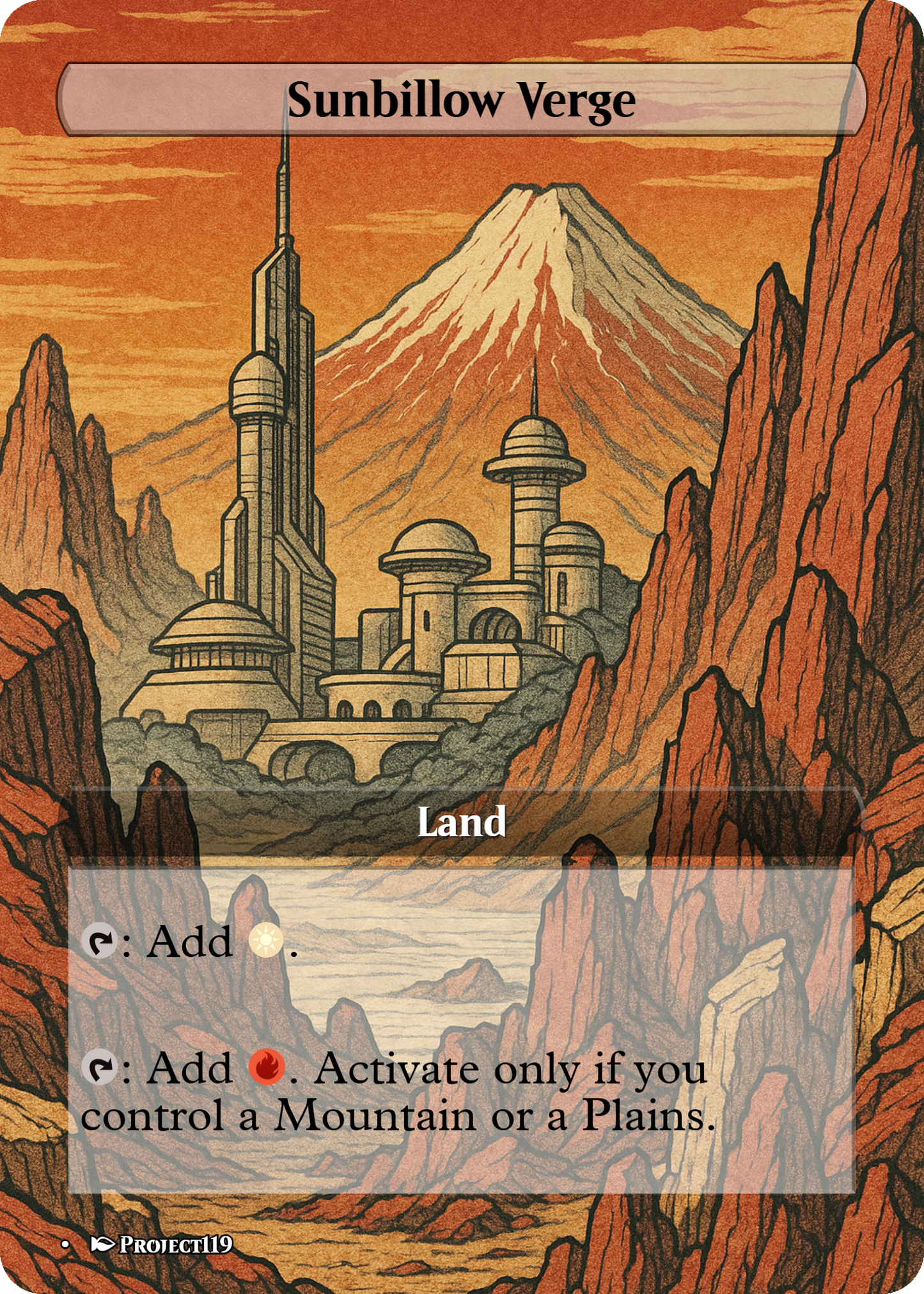 Sci Fi Japanese Wood Block Inspired 62 Card Mega Land Bundle - Magic the Gathering Proxy Cards