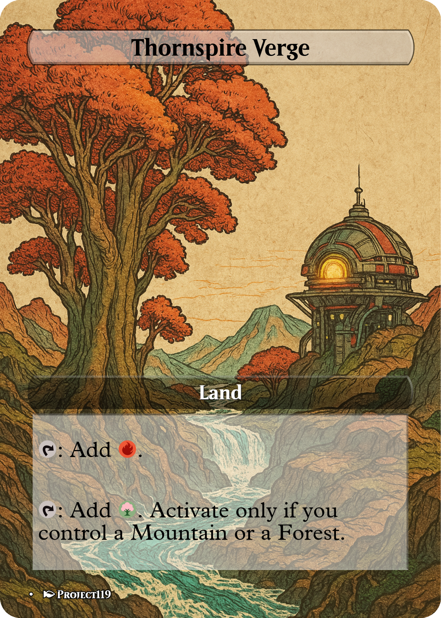 Sci Fi Japanese Wood Block Inspired 62 Card Mega Land Bundle - Magic the Gathering Proxy Cards