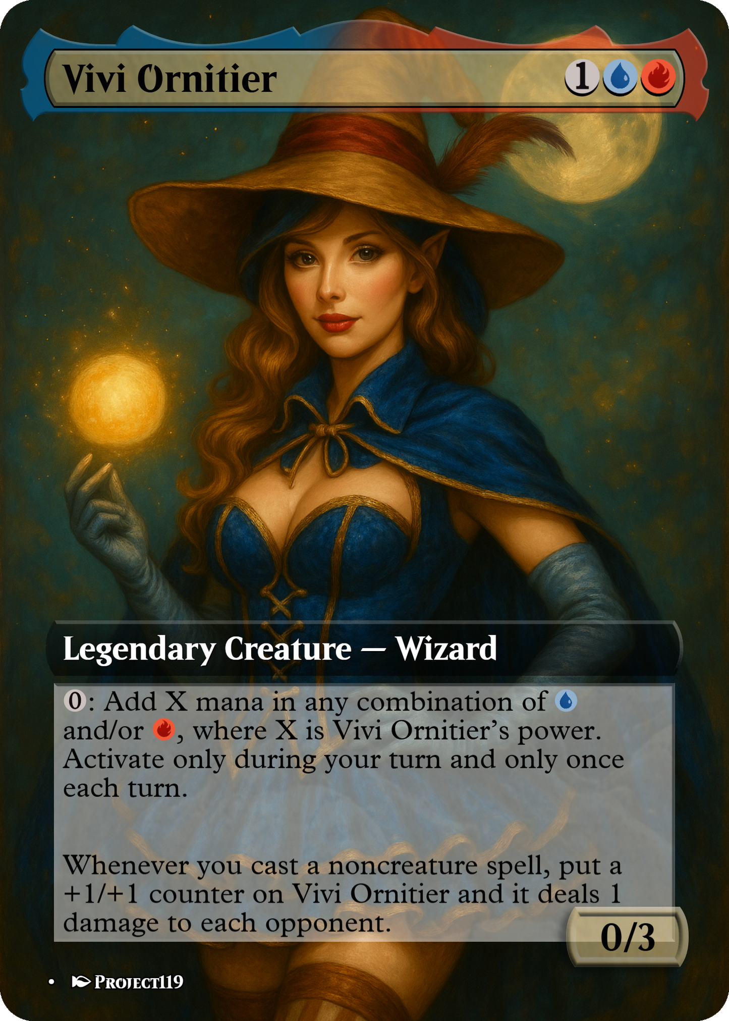 Vivi Ornitier - Burlesque Inspired Magic the Gathering Proxy Card