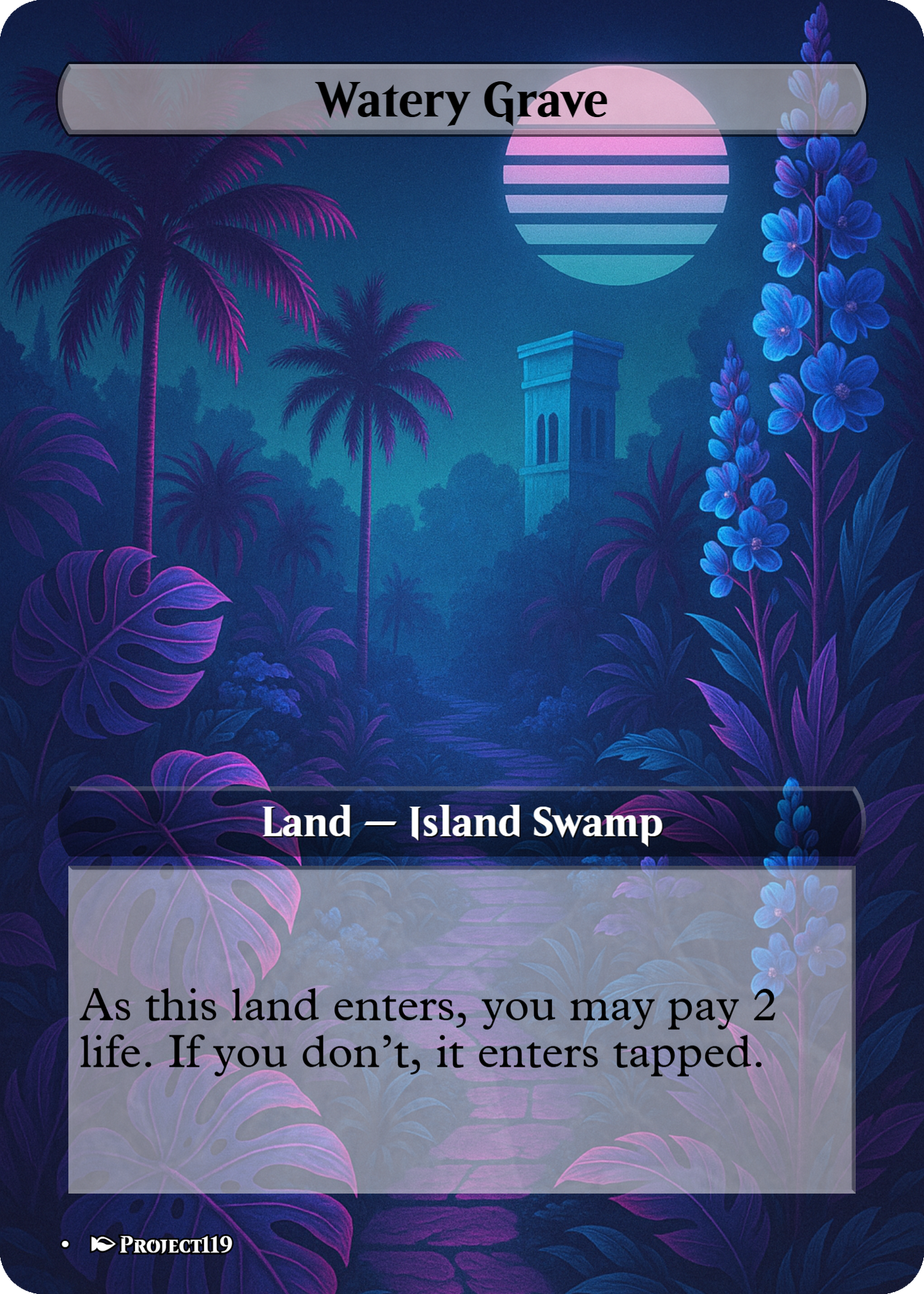 Vaporwave Inspired 10 Shock Land Bundle - Magic the Gathering Proxy Cards