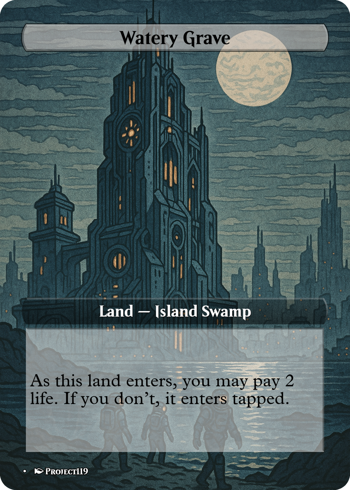 Sci Fi Japanese Wood Block Inspired 62 Card Mega Land Bundle - Magic the Gathering Proxy Cards