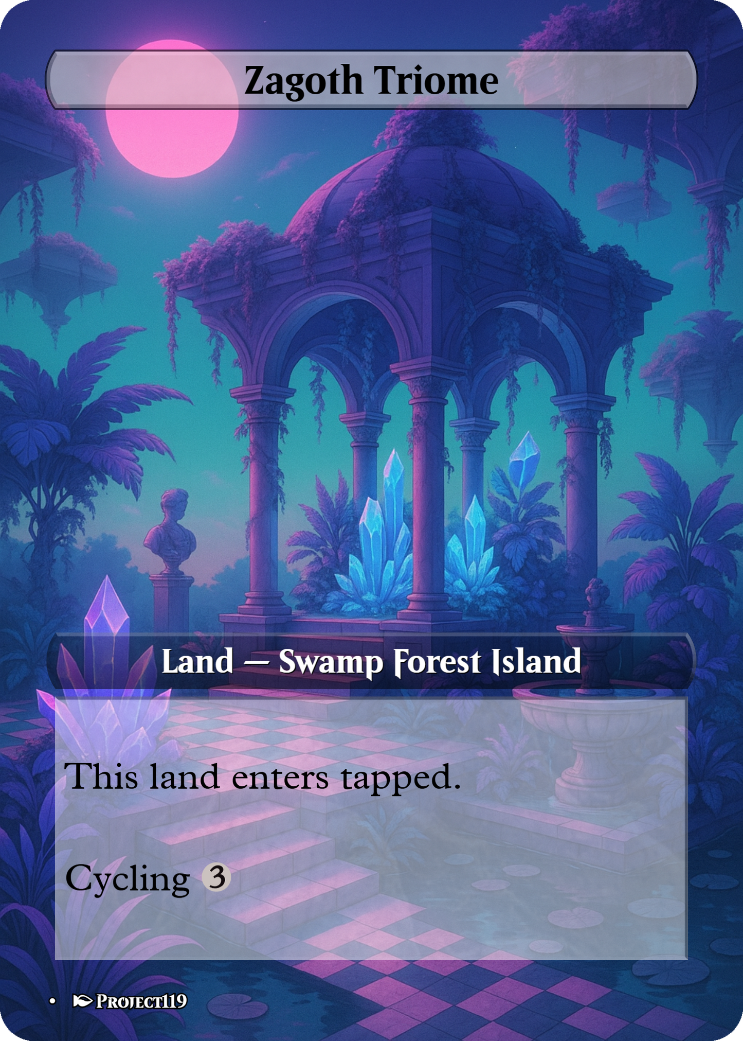 Vaporwave Inspired 10 Triomes Land Bundle - Magic the Gathering Proxy Cards