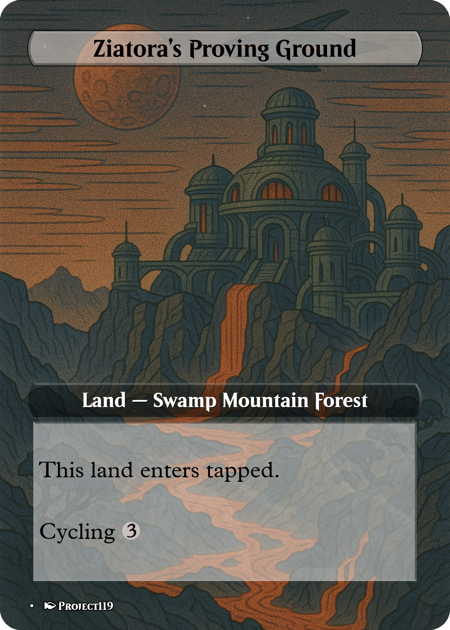 Sci Fi Japanese Wood Block Inspired 10 Triome Land Bundle - Magic the Gathering Proxy Cards