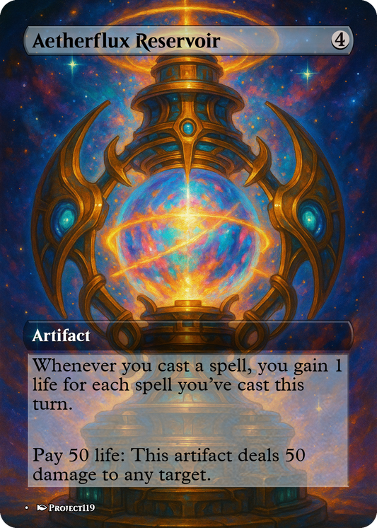 Aetherflux Reservoir - Celestial Art Inspired Magic the Gathering Proxy Card