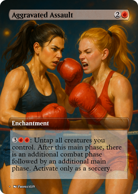 Aggravated Assault - Digital Pin Up Magic the Gathering Proxy Card