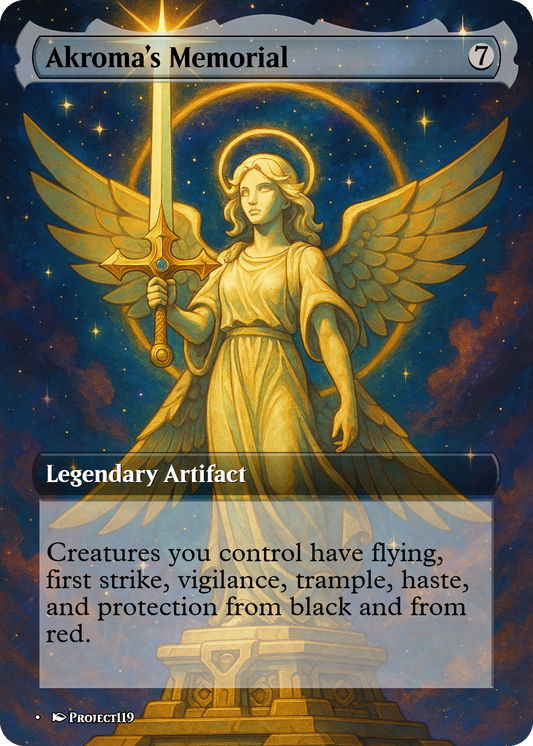 Akroma's Memorial - Celestial Art Inspired Magic the Gathering Proxy Card
