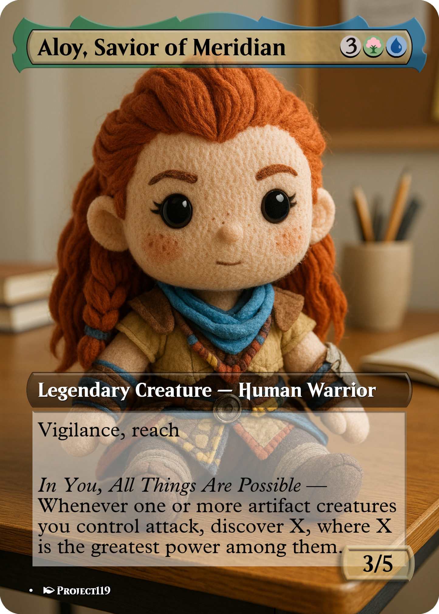 Aloy, Savior of Meridian - Plushie Inspired Magic the Gathering Proxy Card