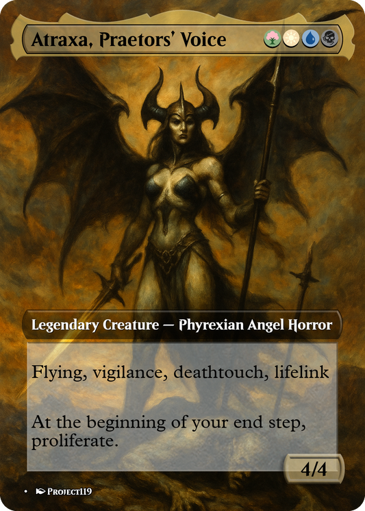 Atraxa, Praetors' Voice - Dark Fantasy Inspired Magic the Gathering Proxy Card