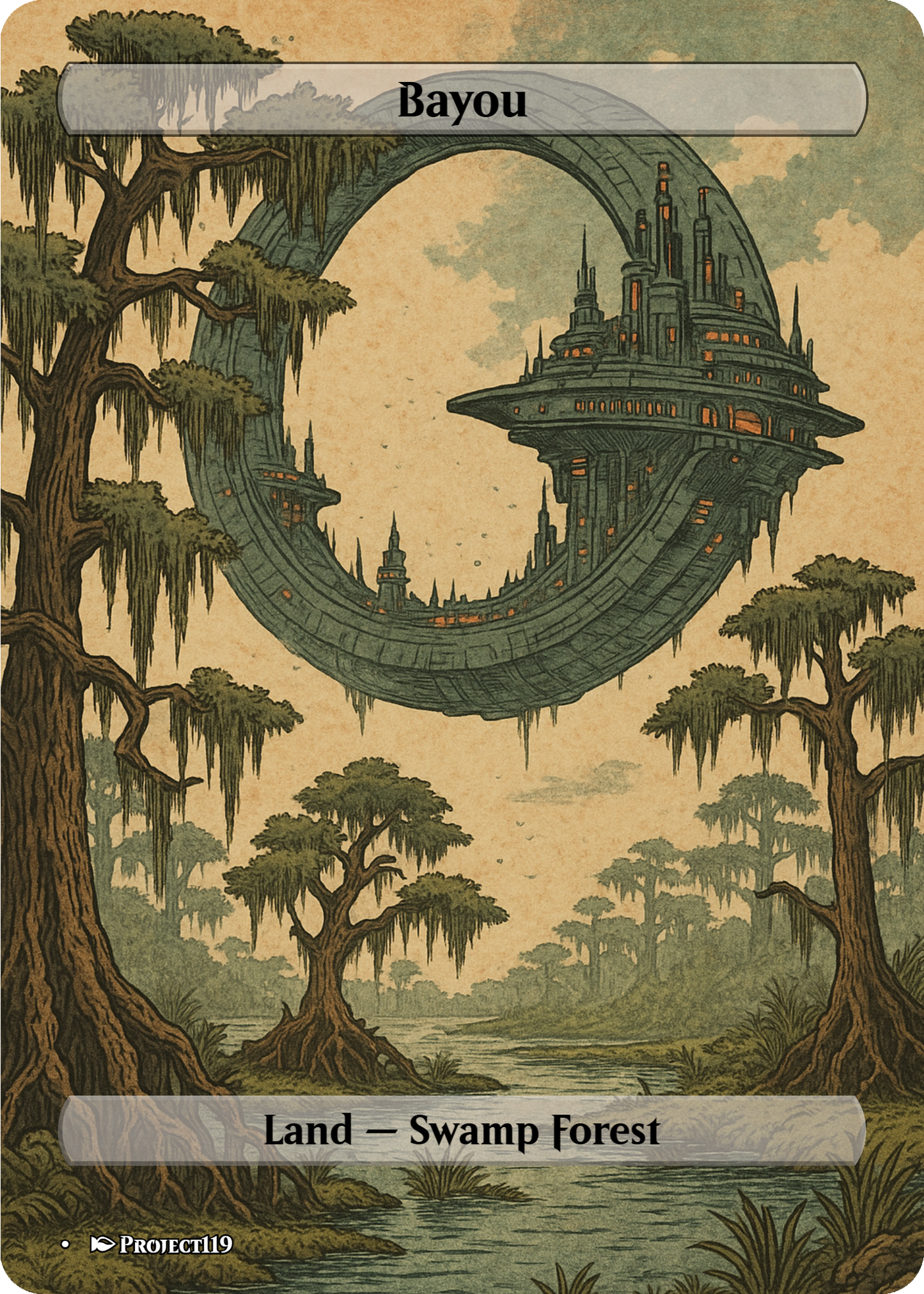 Sci Fi Japanese Wood Block Inspired 62 Card Mega Land Bundle - Magic the Gathering Proxy Cards