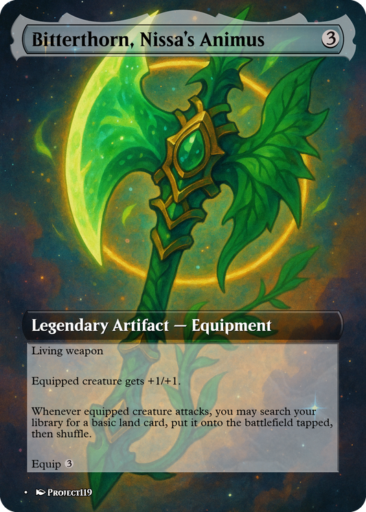 Bitterthorn, Nissa's Animus - Celestial Art Inspired Magic the Gathering Proxy Card