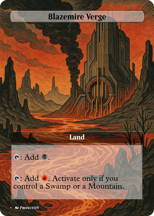 Sci Fi Japanese Wood Block Inspired 10 Verge Land Bundle - Magic the Gathering Proxy Cards