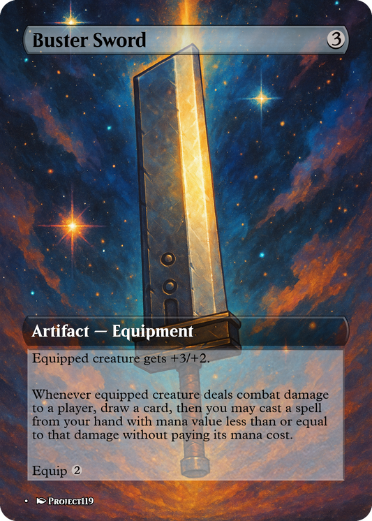 Buster Sword - Celestial Art Inspired Magic the Gathering Proxy Card