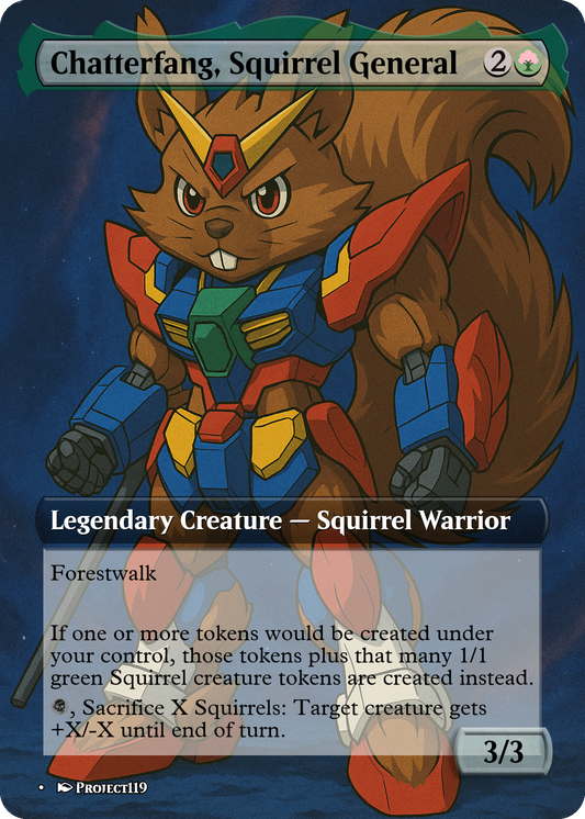Chatterfang, Squirrel General - Gundam Inspired Magic the Gathering Proxy Card