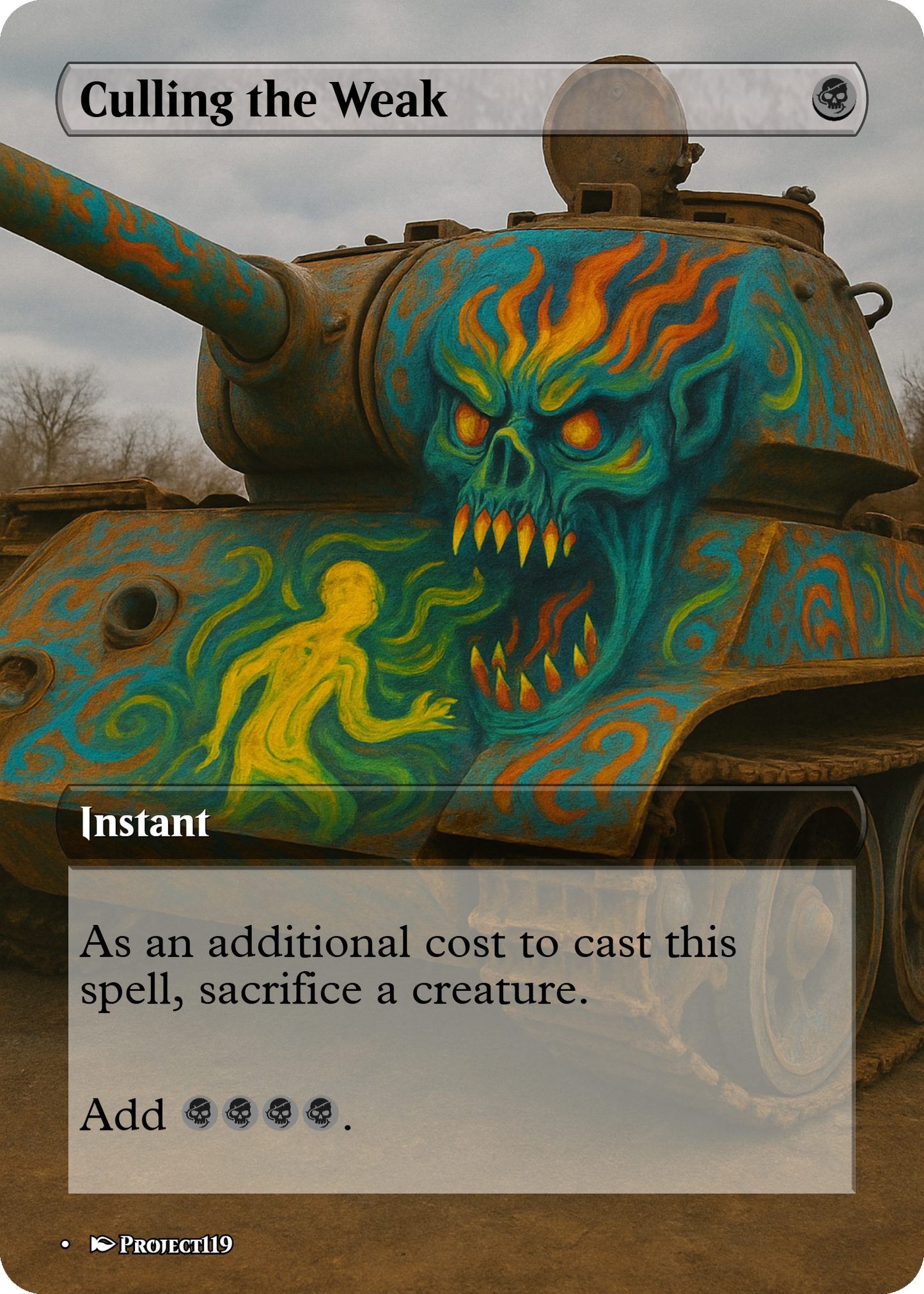 Culling the Weak - Graffiti Inspired Magic the Gathering Proxy Card