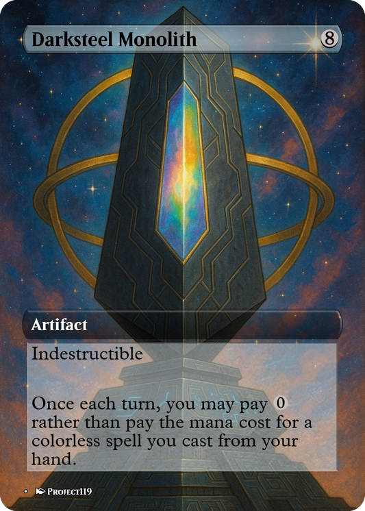 Darksteel Monolith - Celestial Art Inspired Magic the Gathering Proxy Card