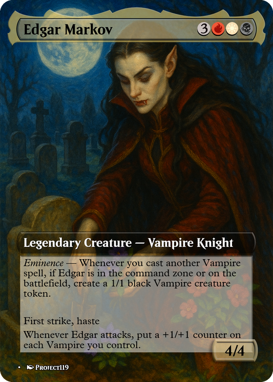 Edgar Markov - Rockwell Inspired Digital Pin Up Magic the Gathering Proxy Card