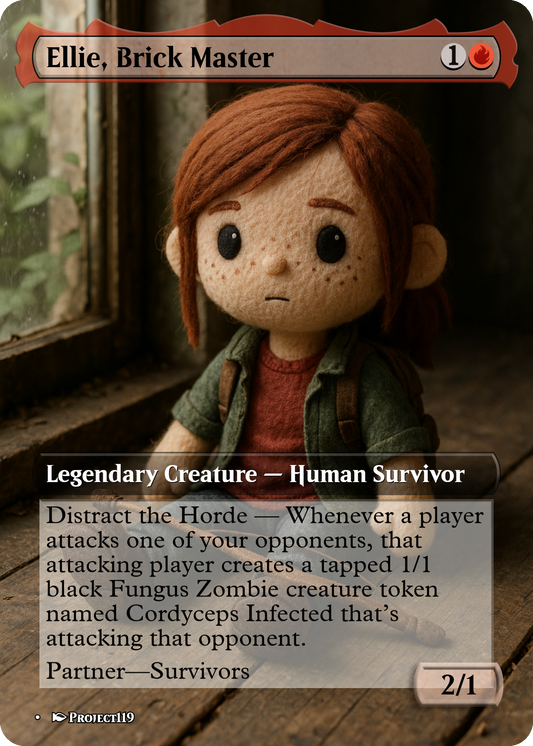 Ellie, Brick Master - Plushie Inspired Magic the Gathering Proxy Card