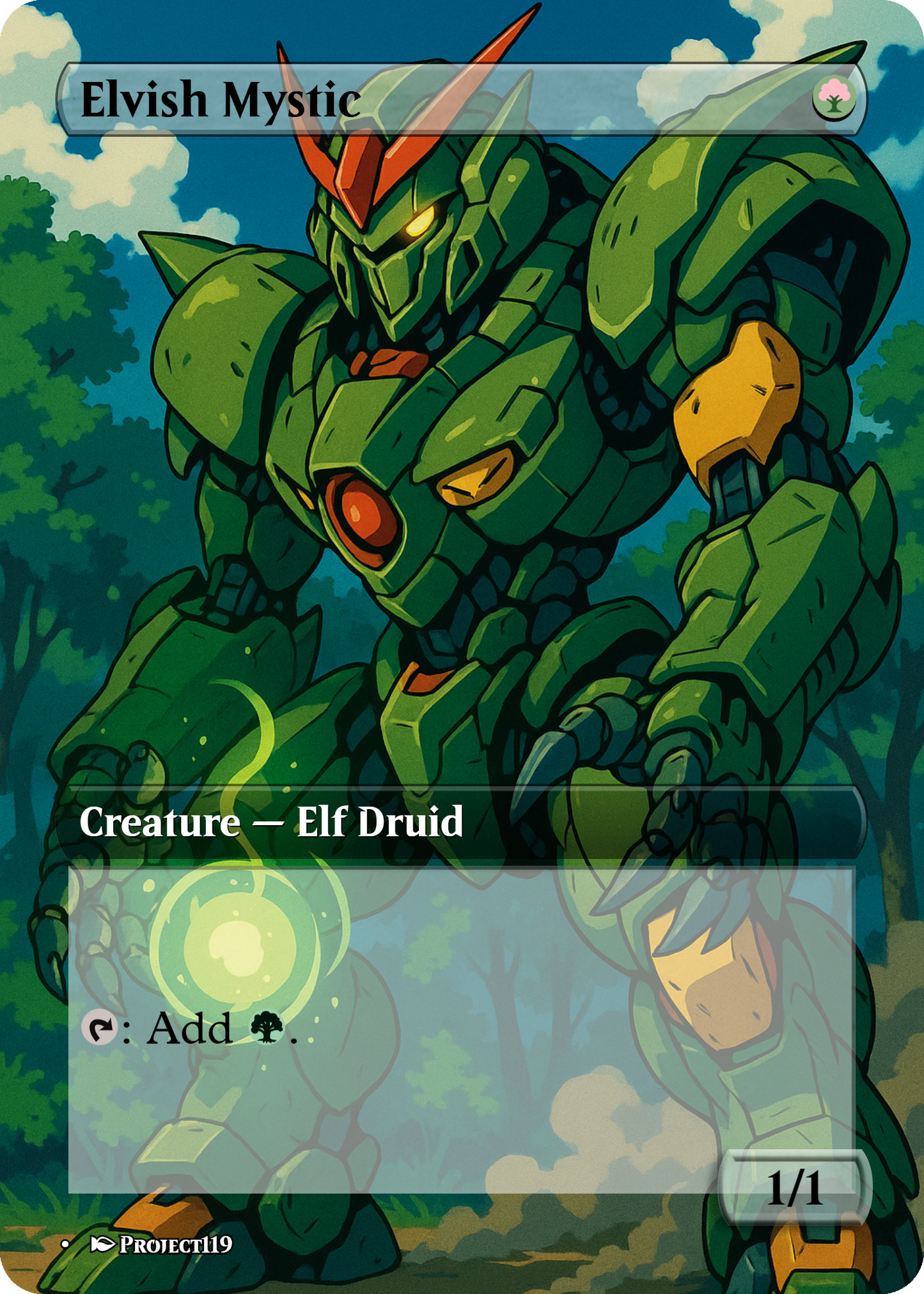 Elvish Mystic - Gundam Inspired Magic the Gathering Proxy Card