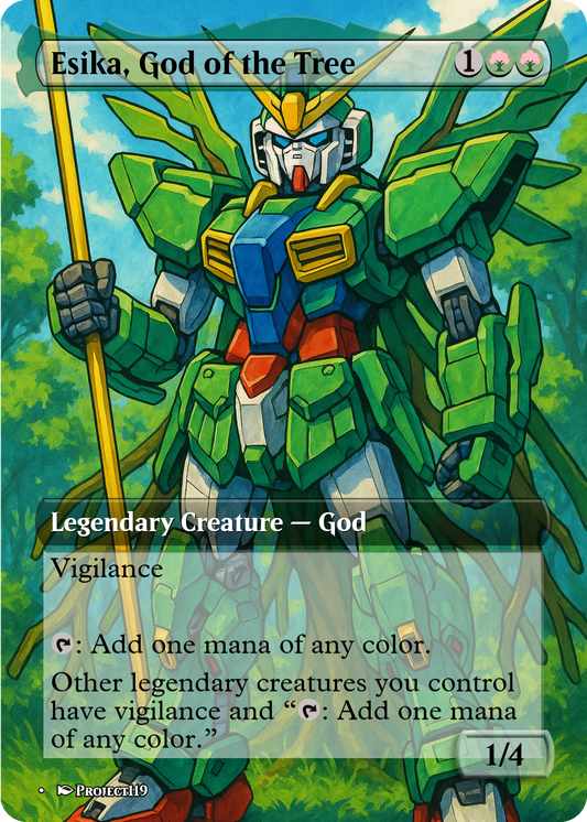 Esika, God of the Tree//The Prismatic Bridge - Gundam Inspired Magic the Gathering Proxy Card