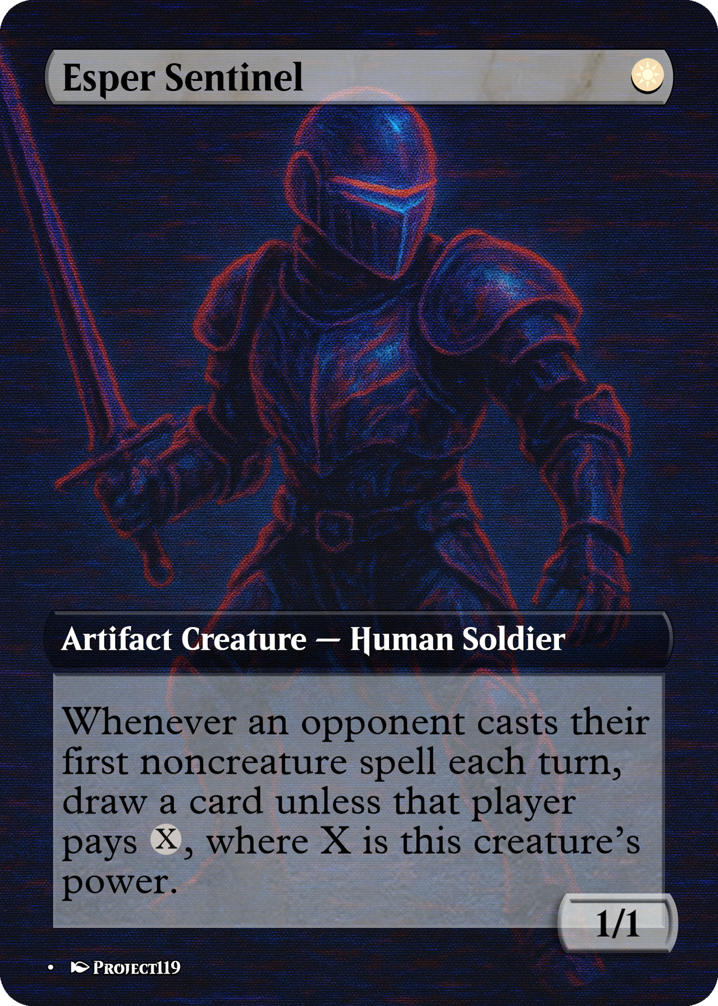 Esper Sentinel - Glitch Inspired Magic the Gathering Proxy Card