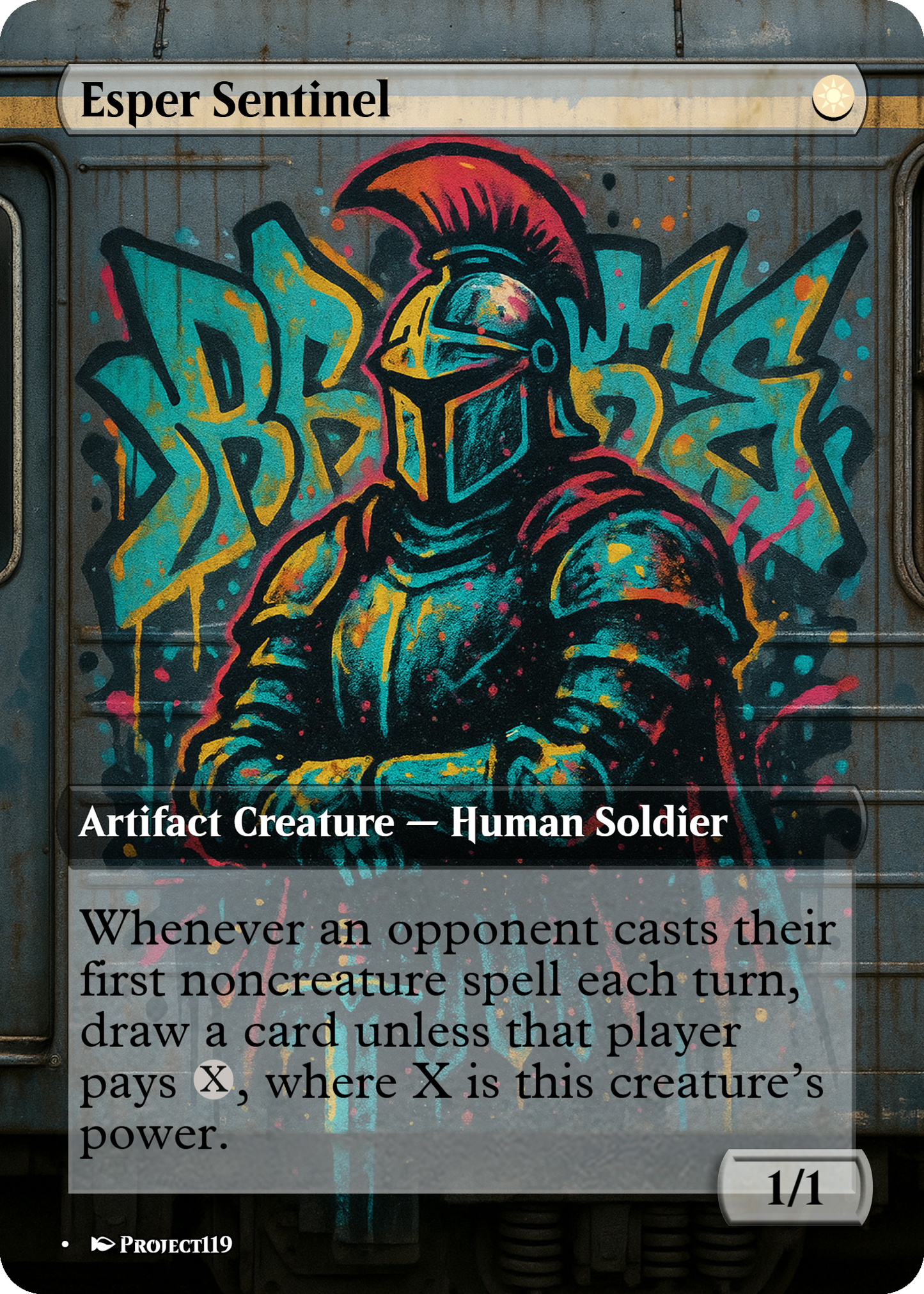 Esper Sentinel - Graffiti Inspired Magic the Gathering Proxy Card