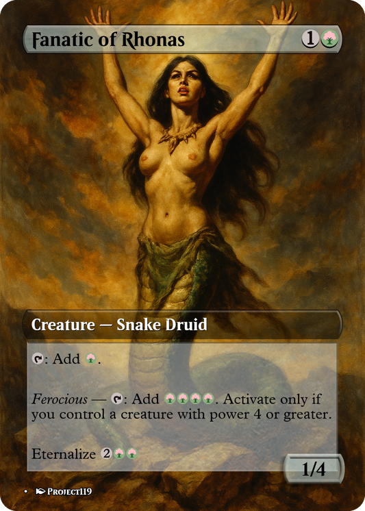 Fanatic of Rhonas - Dark Fantasy Inspired Magic the Gathering Proxy Card