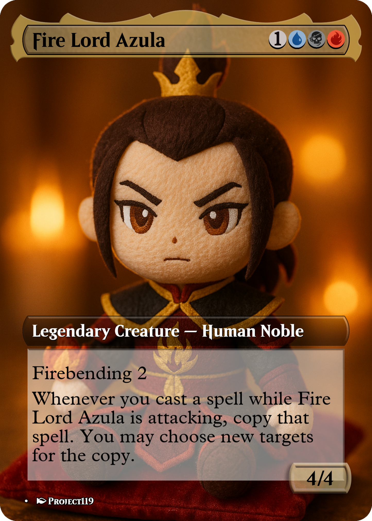 Fire Lord Azula - Plushie Inspired Magic the Gathering Proxy Card
