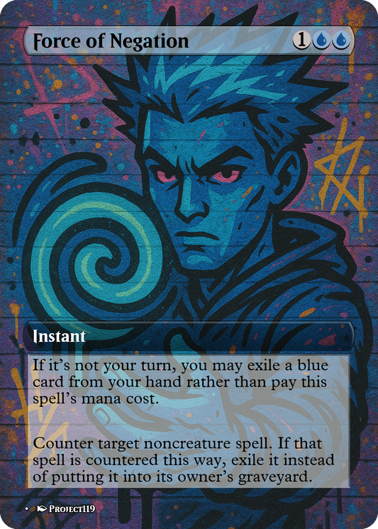 Force of Negation - Graffiti Inspired Magic the Gathering Proxy Card