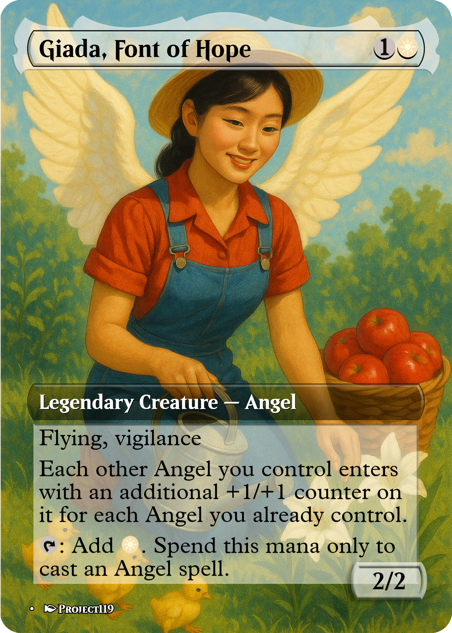 Giada, Font of Hope - Rockwell Inspired Digital Pin Up Magic the Gathering Proxy Card