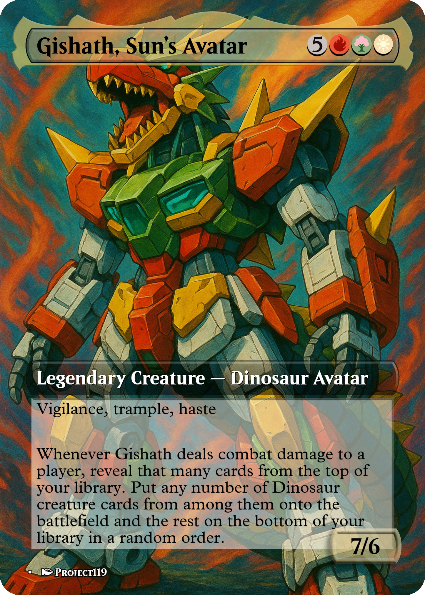 Gishath, Sun's Avatar - Gundam Inspired Magic the Gathering Proxy Card