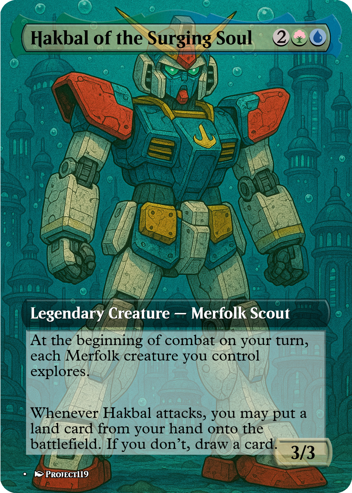 Hakbal of the Surging Soul - Gundam Inspired Magic the Gathering Proxy Card